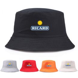 Berets Ricard Bucket Hats Classic Women Man Cotton Summer Fisherman Caps Teen Outdoor Sport Fishing Hat Girls Boy Bob Panama CapBerets