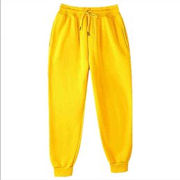 New Joggers Sortlants Sortlants Homens e mulheres Cintura elástica perdem calças casuais calças de suor bege de hip hop amarelas brancas G220713