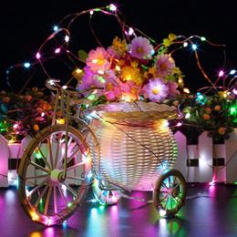 Strings Solar Power Fairy Lights Copper Wire LED String Christmas Garland Indoor Wedding Home Decoration LampLED