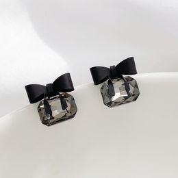 Stud Simple Stylish Bowknot Women Earrings Shiny Crystal Exquisite Versatile Female Earring Fashion Jewelry Pretty GiftStud Farl22
