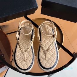 Holiday Flip Flops Fishermans Straw Woven Shoes Sheepskin Surface With Rubber Flat Bottomed Women Shoes f669