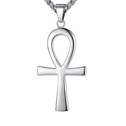 Stainless Steel 316L pendants High Polishing Religious Gold Silver Cross Necklace Agypt Ancient Egyptian The Symbol Of Life Mysterious life Ankh Anka Pendant