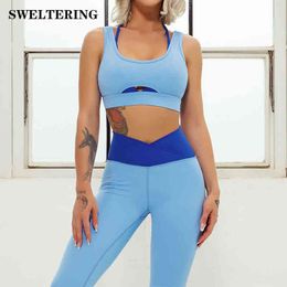 Piece Sets Sportswear Workout Clothing For Women Sports Bra Leggings Set Gym Athletic Yoga set J220706