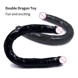 Huge Realistic U Shape Double Dildo Flexible Soft Jelly Vagina Anal Women Gay Lesbian Ended Artificial Penis sexy Toys Beauty Items