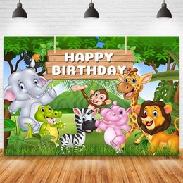 Custom Forest Wild Animal Backdrops born Baby Shower Birthday Party Pography Backgrounds Jungle Safari Theme Po Studio 220614