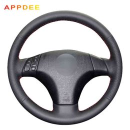 Black Synthetic Leather Car Steering Wheel Cover For Mazda 3 Mazda 5 Mazda 6 2003 2004 2005 2006 2007 2008 2009 J220808