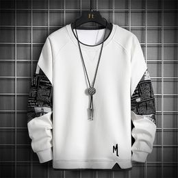 Men Harajuku Hoodie Casual Hip Hop Sweatshirt Stitching Print Hoodie Male ONeck Fashion Mens Clothing Multi Colour Mens Top 220714