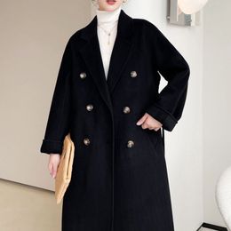 silk sash belt Australia - Designer Woolen Coat Max Top Quality Double Sided 100% Wool Jacket Mid Length Handmade Custom Made Women Windbreaker Comfortable Warm Belt
