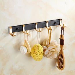 Robe Hooks European Antique Black Space Aluminium Hook Bathroom Hardware Hanging Golden Coat Towel Behind The Door WallRobe