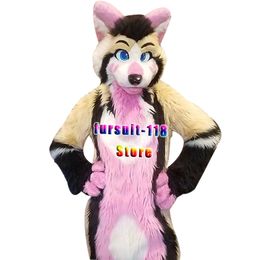 Fursuit Long-haired Husky Dog Fox Wolf Mascot Costume Fur Cartoon Character Doll Halloween Party Cartoon Set Shoe #310