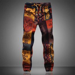 Fashion Summer Spring Autumn Men Floral Print Joggers Male Casual Pants s Sweatpants Linen Trouser 220810