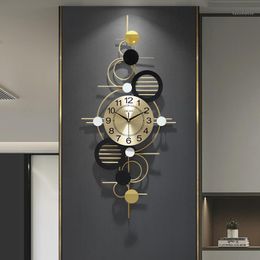 Wall Clocks Chinese Creative Clock Mechanism Digital Metal Large Silent Living Room Reloj De Pared Home Decoration DF50