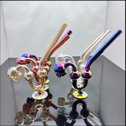 Mini Hookah Smoking Pipe Colourful Metal New Colour coated skeleton with base big bubble glass smoking set