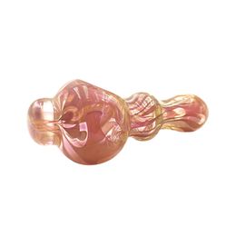spoon rings UK - Colored Portable Stripe Fumed hand pipe with Glass Spoon Marbles Ring Body for smoking 4.7 inches mini dry tobacco