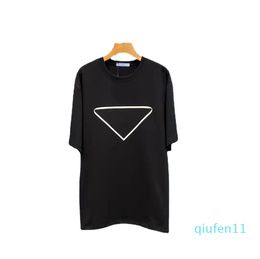 2022 Mens T Shirt Designer For Men Casual Woman Triangle Shirts Women Clothing Crew Neck Short Sleeve Tees 2 Color Man tshirt Top Quality