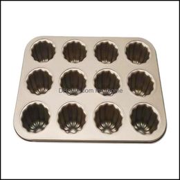 Baking Pastry Tools Bakeware Kitchen Dining Bar Home Garden Canele Mould Cake Pan 12-Cavity Non-Stick Can Dh0Na