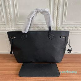 Designer -2pc set classic bag womens handbags flower ladies composite tote PU leather clutch shoulder bags female purse with wallet