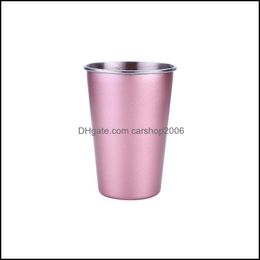 Mugs Drinkware Kitchen Dining Bar Home Garden Wholesale Stainless Steel Coffee 5 Colours Beer Tea Juice Milk Drink Tumbler Ou Dheng