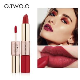 O.TWO.O Matte Lipstick Pencil Sexy Beauty Long Lasting Waterproof Pigment Lipsticks Pencils Moisturizer Lips Makeup 2 in 1