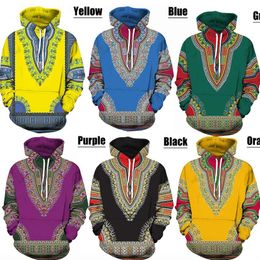 Men's Hoodies & Sweatshirts S-5XL African Dashiki Hoodie Traditional Bazin Riche Men 3D Pullover Unisex Hip Hop Clothes Colorful Ethnic Swea