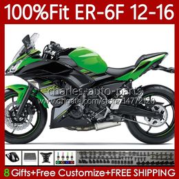 Injection Mold Body For KAWASAKI NINJA 650R 650 R ER6 F ER 6F 2012-2016 Bodywork 136No.17 ER-6F ER6F 12 13 14 15 16 650-R 2012 2013 2014 2015 2016 OEM Fairing Kit Metallic Green