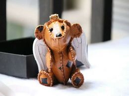 Key Rings Bag Parts Accessories Angel Bear Keychain Fashion Chain Pendant Creative Animal Rabbit Car Gift