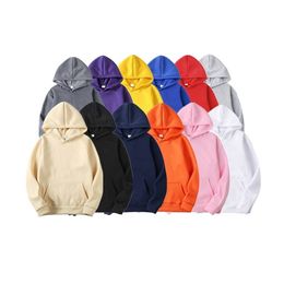 Sports Hoodie Spring and Autumn Mens Womens Casual Hooded Pullover Sweatshirt Pure Color Top 220719