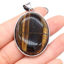 Pendant Necklaces Natural Stone Gem Egg-shaped Carved Tree Of Life Handmade Crafts DIY Necklace Jewellery Accessories Gift Making 30x42mmPenda