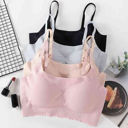 No Track No Steel Ring Underwear Collecting Sleep Bra Large Size Shockproof Vest Sports Bra Thin Soft High Elastic Underwear L220726