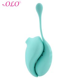 OLO 2 piece/set Feamale Masturbation Silicone Nipple Sucking Vaginal Ball Vibrator sexy Toys for Couples Kegel Balls