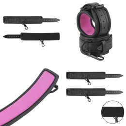 Nxy Sm Bondage New Pu Leather Handcuffs Adult Play Sm Products Adjustable Restraint Accessories Couple Sex Toys 1 Pair 18 220426