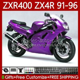 Bodywork For KAWASAKI NINJA ZXR-400 ZX 4R Cowling ZXR 400 CC ALL purple 400CC Fairing 138No.125 ZX-4R ZXR400 91 92 93 94 95 96 ZX4R 1991 1992 1993 1994 1995 1996 Body Kit