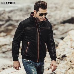 Flavour Men's Real leather coat Padding cotton warm Autumn Winter male Genuine Leather Jacket 201128