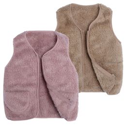 fleece kids vest for girls waistcoat toddler girl infant warm winter autumn sleeveless jacket children outwear 220826