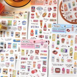 Gift Wrap Cute Snack Food Sticker Scrapbooking Material Junk Journal Supplies Kawaii Diary Deco Stickers Notebook DIY Decoration CraftGift G