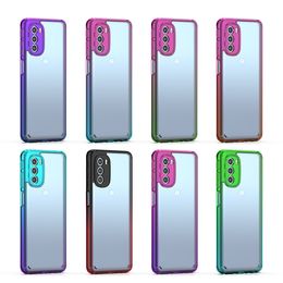 Gradient Phone Cases For Motorola Moto G51 5G Mobile Transparent Clear Acrylic TPU Cover Shockproof Case