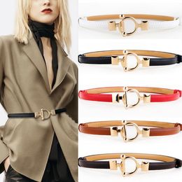 Belts Women PU Leather Thin Belt Golden Buckle Waist Strap Female Waistband For Dress Trousers Ceinture2022