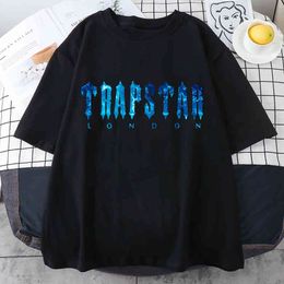 Trapstar London Co-branded Short Sleeve Men Harajuku Oversize T-shirt Fashion Tee Clothes t Shirts Breathable Cotton T-shirts