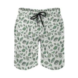 Men's Shorts Metapod Calming Artwork Men's Swim Trunks Quick Dry Volley Beach With Pockets For Calm Green LeavesMen's