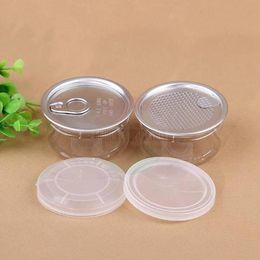 clear plastic jar PET with metal lid airtight tin Can pull ring bho oi Concentrate Container food Herb Storage