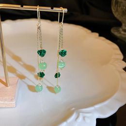 Dangle & Chandelier Vintage Temperament Blue Water Drop Diamond Tassel Earrings For Women Korean Fashion Earrings Party Jewellery Accessories Gifts