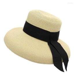 Wide Brim Hats Handmade Women Summer Sun Hat Big Eaves Beach Japanese Hepburn Style Holiday Fold Fisherman Cap Temperament Flat Bonnet Elob2