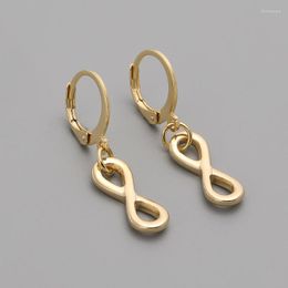 Dangle & Chandelier Trendy Infinity Women Earrings Stainless Steel Gold Colour Statement Drop For Jewellery GiftDangle Kirs22