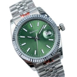 36mm Womens Dropshipping Watch Automatisk rörelse Mint Green Dial Luminous Diamond Bezel Sapphire Glass Lovers Wristwatch