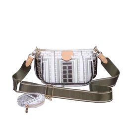 Hochwertige Handtaschen-Geldbörsen-Tasche für Damen, dreiteilige Umhängetaschen, Cross-Body-Kette, Geldbörse