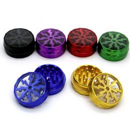 The latest 50X24mm Smoke grinder two layers of Aluminium alloy lightning smoke grinding device many styles support custom LOGO