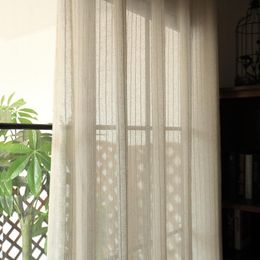 Curtain & Drapes Modern White Stripe Yarn For Study Bedroom Living Room Children's YarnCurtain