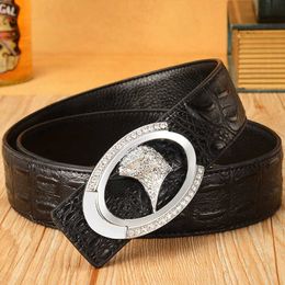 Wholesale Men's brand leather belt eagle smooth buckle Designer belts for man Classic luxury dress belts pants waistband 105-125cm mens gifts