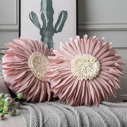 Nordic Light Luxury Ins Wind Flower Pillow Cover Sun Flower Sunflower Chrysanthemum Bed hHead PillowCover Sofa Cushion Covers WLL1649