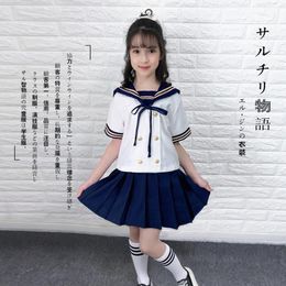 Clothing Sets Japanese Girl Long Short Sleeves Sailor Suit JK Uniform Pleated Skirt Children School Class Costume ClothingClothing